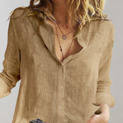Chemise Femme En Lin Manches Longues Boutonnée - Pauline