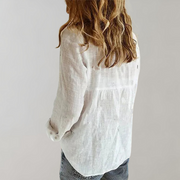 Chemise Femme En Lin Manches Longues - Lila