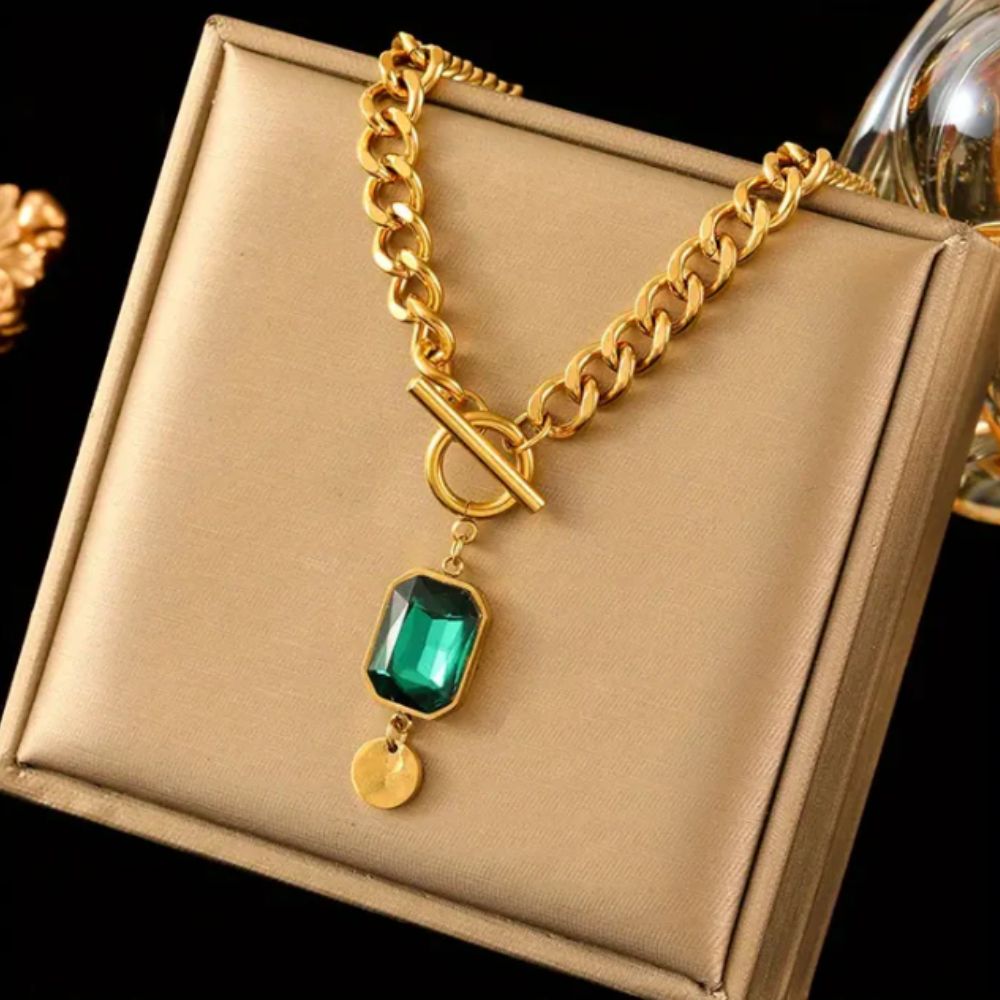 Collier Pendentif Émeraude — Doumira