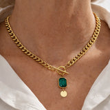 Collier Pendentif Émeraude — Doumira
