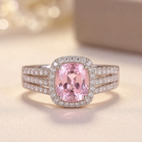 Bague Halo en Or Améthyste — Doumira