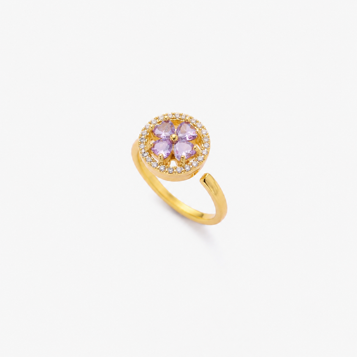 Bague Florale en Saphir Doré — Doumira