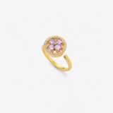 Bague Florale en Saphir Doré — Doumira