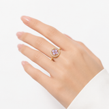 Bague Florale en Saphir Doré — Doumira