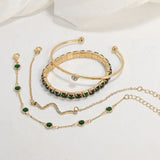 Ensemble de Bracelets en Pierre Précieuse Verte — Doumira