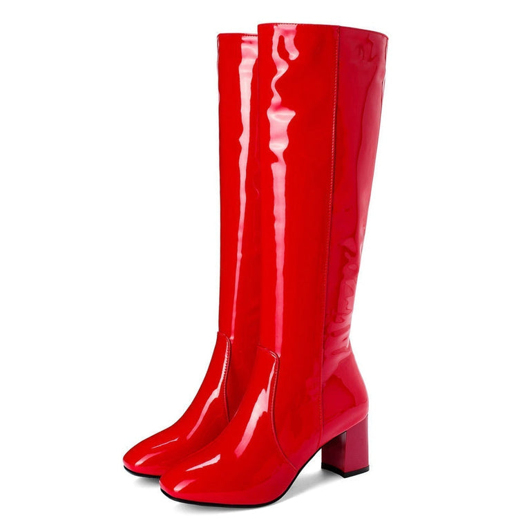 Clémentine - Bottes Cuir Verni Élégantes Femme