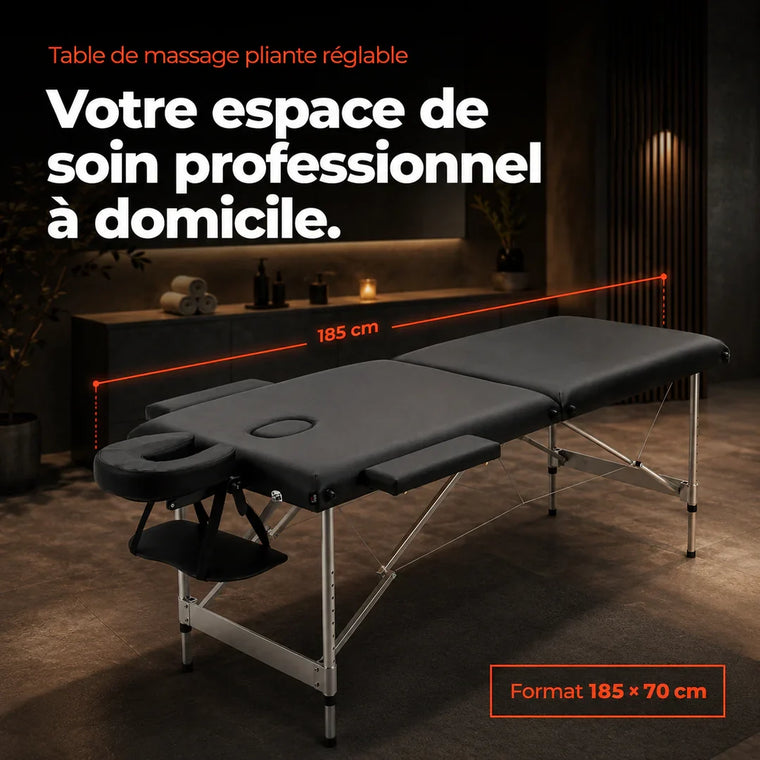 Table de massage pliante réglable 185 × 70 cm