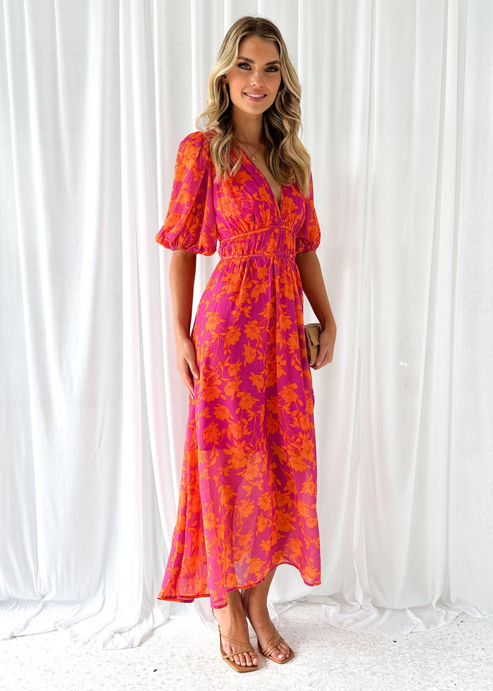 Céleste – Robe Imprimée En Coton Et Lin Avec Col Rond