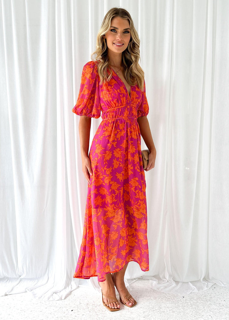 Céleste – Robe Imprimée En Coton Et Lin Avec Col Rond