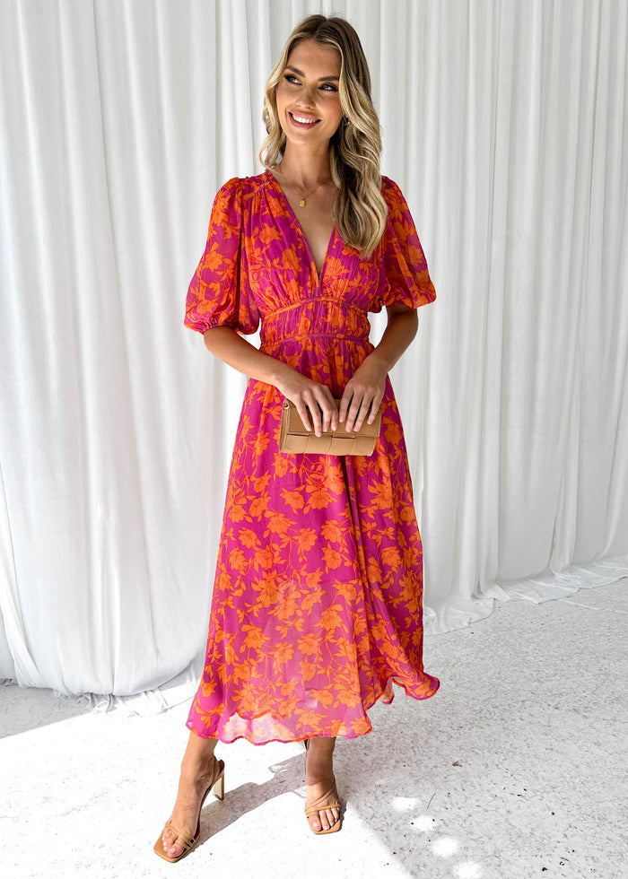 Céleste – Robe Imprimée En Coton Et Lin Avec Col Rond