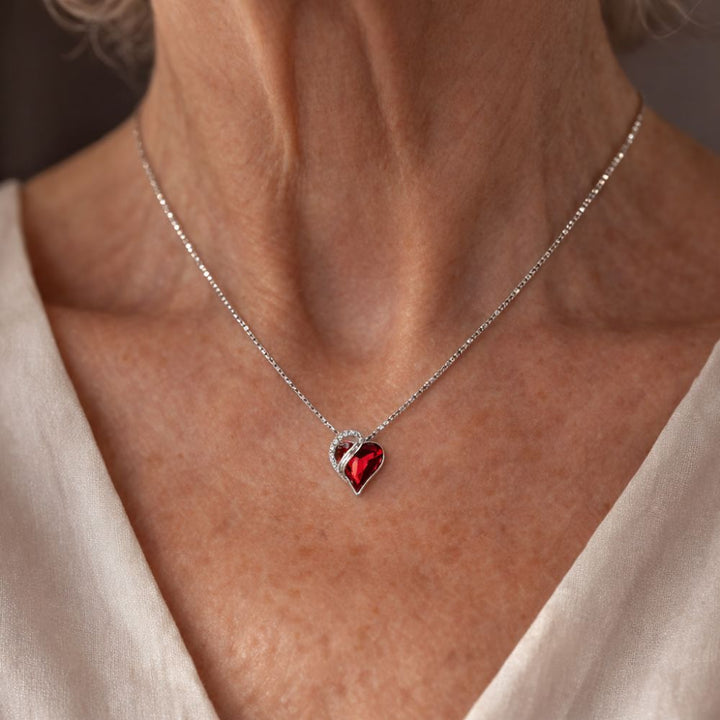Collier Infini en Rubis Cœur — Doumira