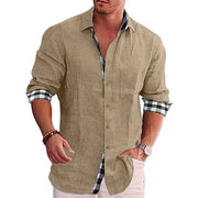 Fabien - Chemise en Lin Élégante Manches Longues Homme