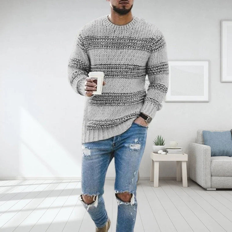 Georges - Pull en laine tricotée norvégienne homme