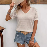 Top Femme En Crochet Col V Bohème - Anouk