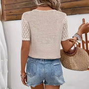 Top Femme En Crochet Col V Bohème - Anouk