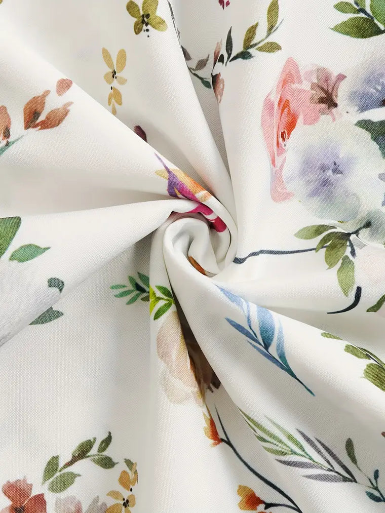 Stéphanie - Blouse Fleurie Sans Manches Élégante Femme