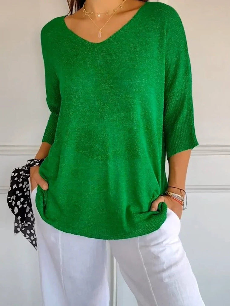 Odile - Pull léger à col V femme