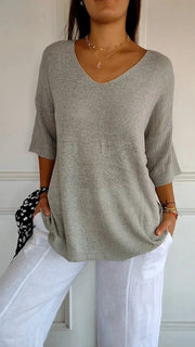 Odile - Pull léger à col V femme
