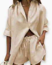 Ensemble chemise fluide et short pour femme | Confortable