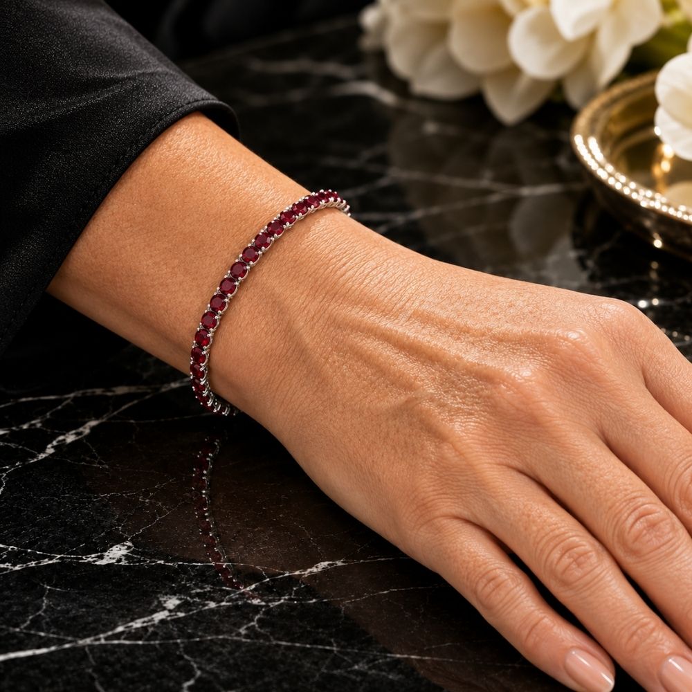 Bracelet de Tennis en Rubis — Doumira