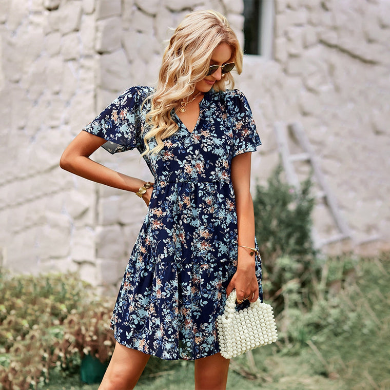 Anaïs - Mini-Robe Fleurie Au Style Romantique