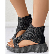 Lucie - Sandales Tressées En Cuir Premium