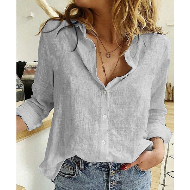 Pauline - Chemise en Lin Légère Manches Longues Femme