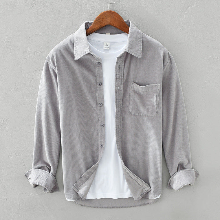 Nicolas – Chemise velours côtelé homme d’hiver style rétro