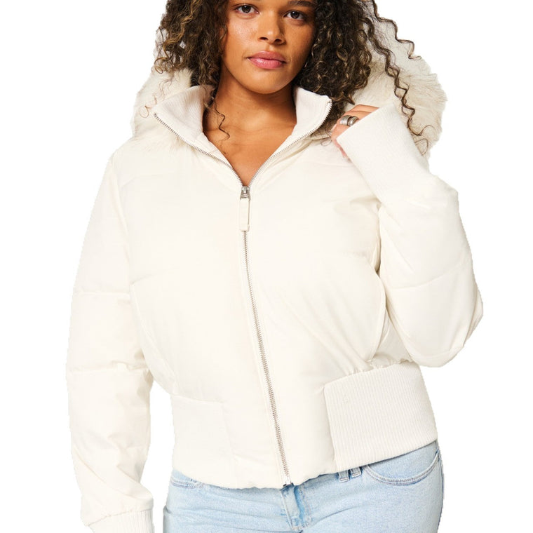 Élodie – Manteau matelassé d’hiver femme avec capuche amovible