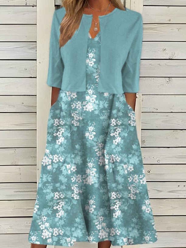 Virginie - Robe Deux Pièces Avec Boléro Fleurie Femme