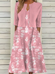 Virginie - Robe Deux Pièces Avec Boléro Fleurie Femme