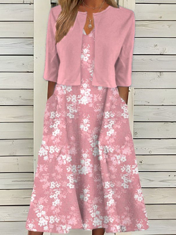 Virginie - Robe Deux Pièces Avec Boléro Fleurie Femme