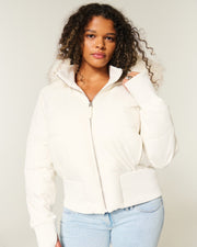Élodie – Manteau matelassé d’hiver femme avec capuche amovible