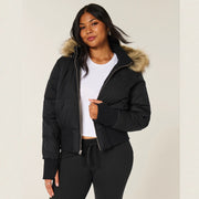 Élodie – Manteau matelassé d’hiver femme avec capuche amovible