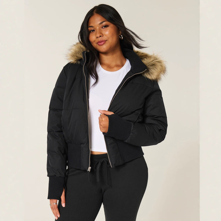 Élodie – Manteau matelassé d’hiver femme avec capuche amovible