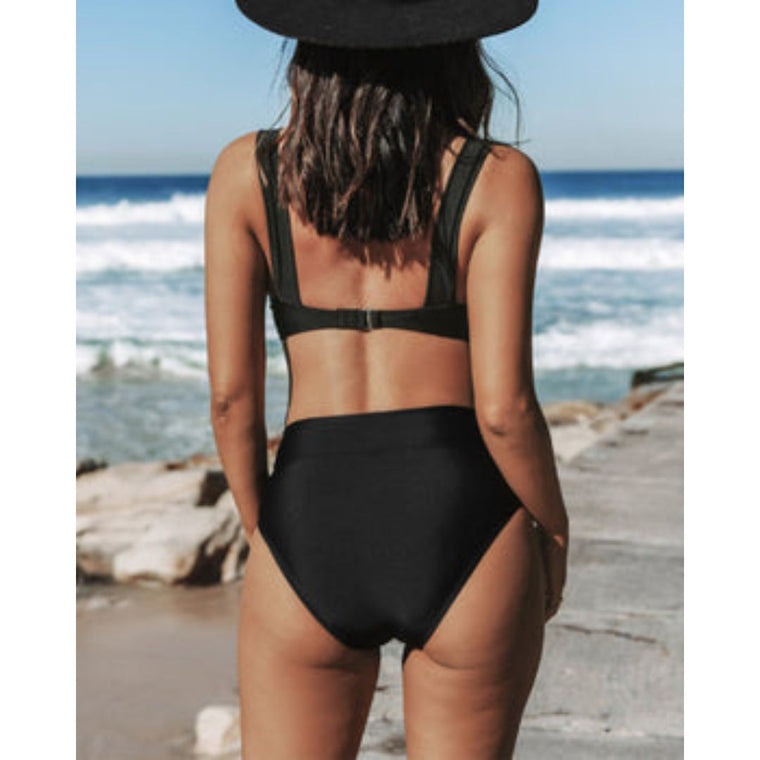 Léa - Bikini Taille Haute Sexy Col V