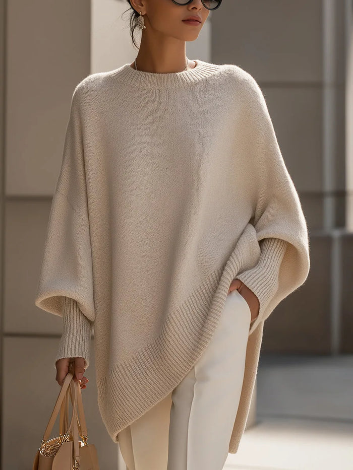 Adèle - Pull Élégant Oversize Asymétrique