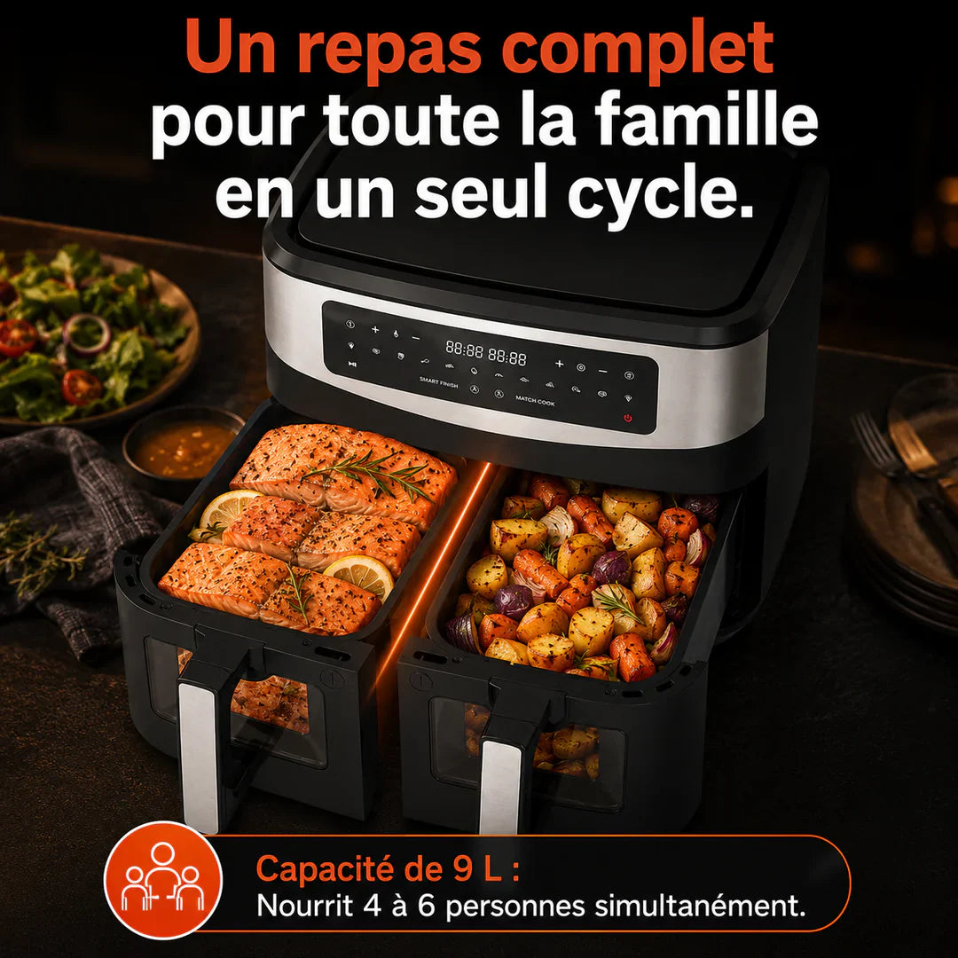 AirFry Duo™ – Air fryer double tiroir 9 L