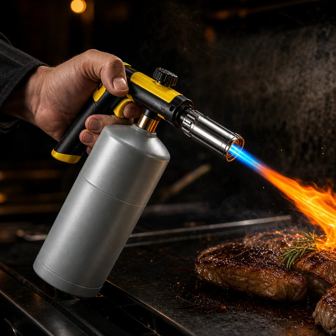Chalumeau propane 1800 °C – flamme réglable et verrouillage de sécurité
