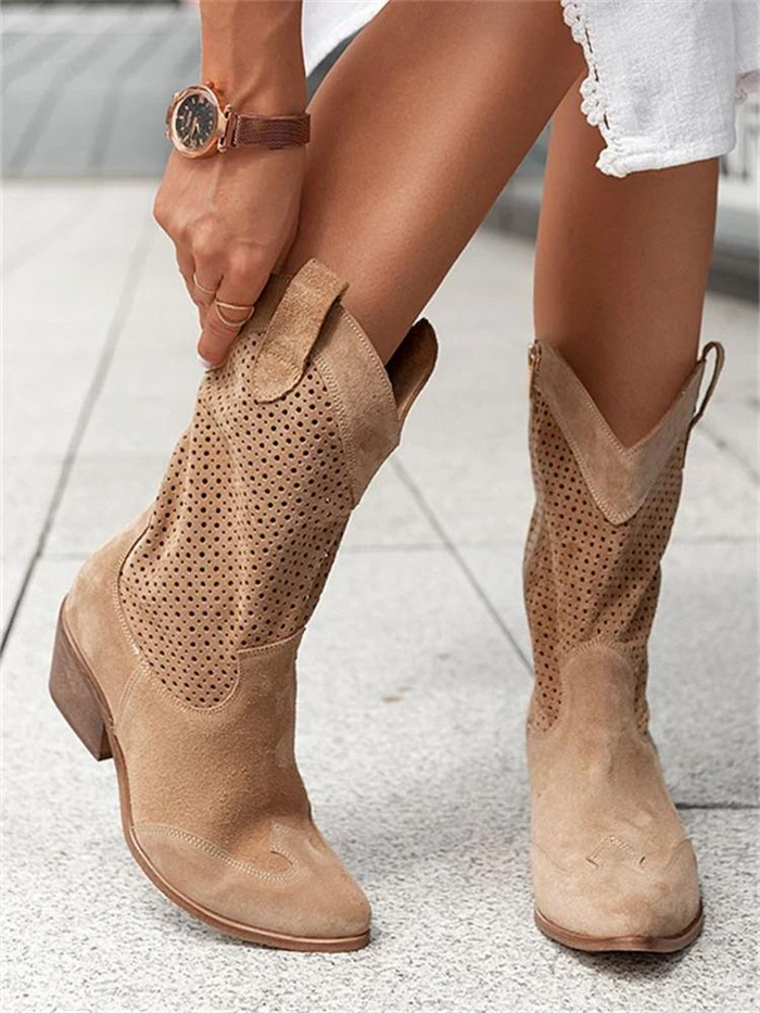 Aurore - Bottes Western Cowgirl Mi-Longues Femme