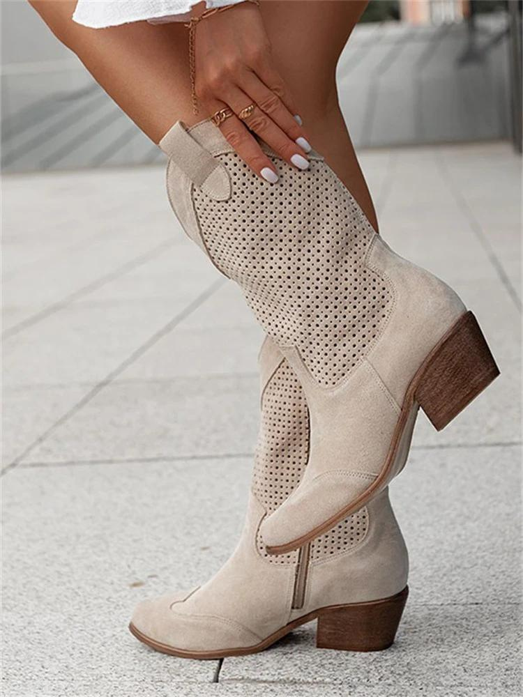Aurore - Bottes Western Cowgirl Mi-Longues Femme