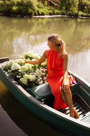 Carole - Robe Midi à Fente Femme