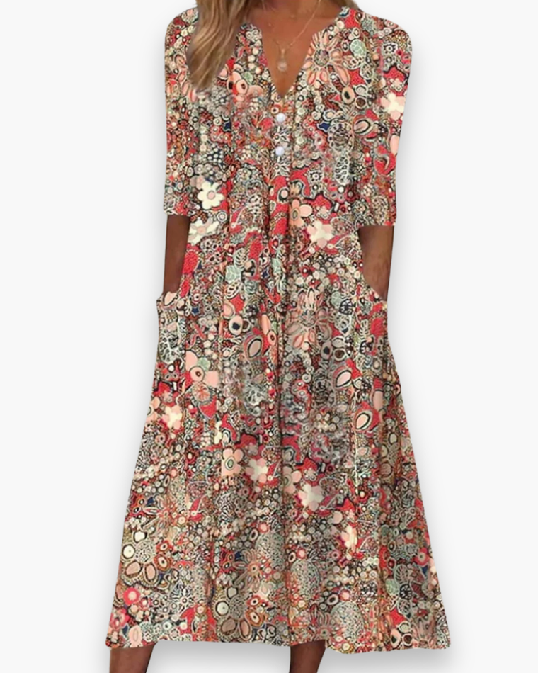 Robe boho midi pour femme | Chic et confortable