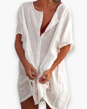 Tunique fluide col fendu pour femme | Ample et respirante