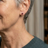 Boucles d'oreilles rondes en rubis — Doumira