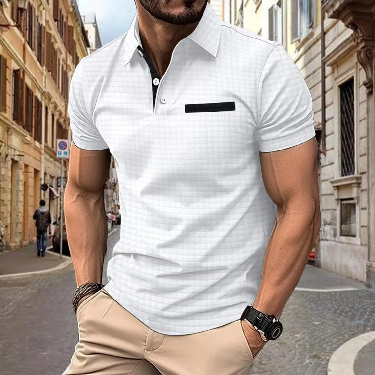 Nicolas - Polo Texturé Manches Courtes Moderne Homme
