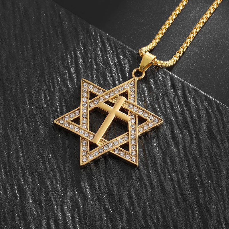 Collier étoile de david or et diamant — Doumira