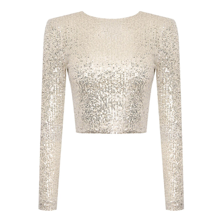 Isabeau – Haut Scintillant À Sequins, Parfait Pour Un Look Festif