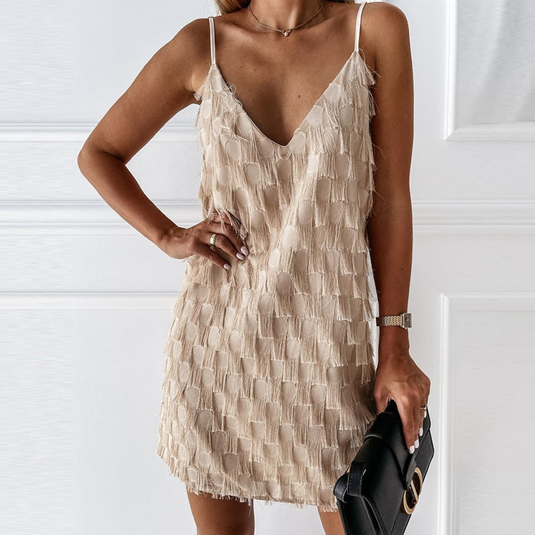 Delphine - Robe Franges D'Été Chic