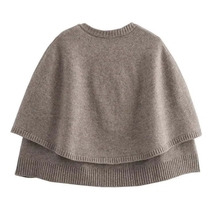 Gabrielle – Gilet En Maille Avec Cape, À La Fois Élégant Et Stylé